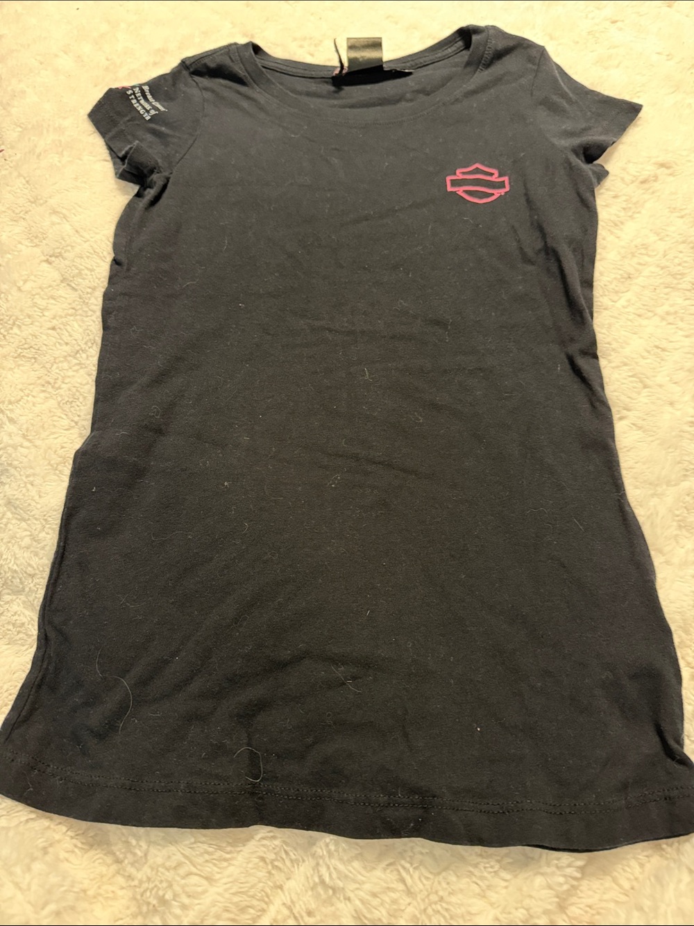 Harley-Davidson Black Tee with Pink Bar & Shield